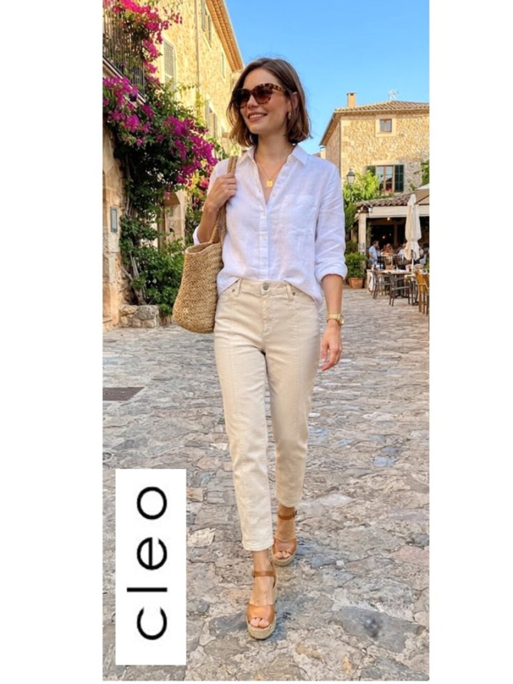 (3 for $30) CLEO - Every Body cotton blend tan ankle length jeans